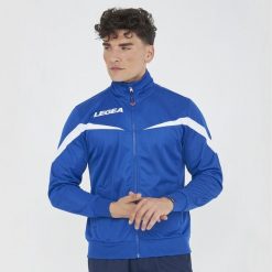 Męska Kurtka Biegowa Mosca Ultralekka Niebieska-Biała. Białe kurtki sportowe męskie Legea, m, bez wzorów, z bawełny, bez kaptura, do biegania. Za 88.00 zł.