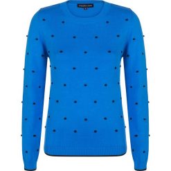 Sweter w kolorze niebieskim. Niebieskie swetry nierozpinane damskie Giorgio Di Mare, s, bez wzorów, z bawełny, bez kołnierzyka, bez ramiączek. W wyprzedaży za 128.95 zł.
