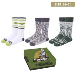 Skarpetki Cerda Star Wars Mandalorian (x3). Zielone skarpetki damskie Cerda, bez wzorów, z materiału. Za 146.00 zł.