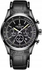 Zegarek Giewont Zegarek Męski Giewont Chronograph Sapphire Czarny GW7650-A4. Czarne zegarki męskie Giewont, bez wzorów. Za 211.63 zł.