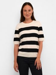 Kaffe Sweter Lizza 10508410 Czarny Regular Fit. Czarne swetry nierozpinane damskie Kaffe, xs, bez wzorów, z wiskozy, bez kołnierzyka, bez ramiączek. Za 149.99 zł.