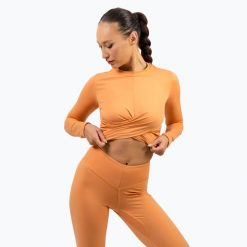 Top treningowy damski NEBBIA Elevated orange. Brązowe topy damskie Nebbia, bez wzorów, bez kołnierzyka, bez ramiączek. Za 249.99 zł.