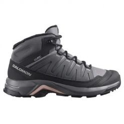 Buty trekkingowe damskie Salomon X-Adventure Coldrush. Szare obuwie trekkingowe damskie Salomon, z materiału, za kostkę, bez zapięcia. Za 629.00 zł.