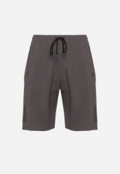 Ciemnoszare Klasyczne Szorty z Wysokim Stanem Warrlea. Szare szorty męskie Born2be, bez wzorów, eleganckie. Za 39.99 zł.