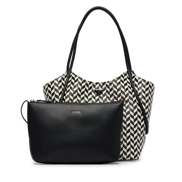 Torebka Guess. Czarne shopperki damskie Guess, z aplikacjami, bez dodatków. Za 431.99 zł.