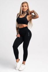 Legginsy fitness damskie Gym Glamour compress. Czarne legginsy damskie GYM GLAMOUR, bez wzorów, z materiału. Za 199.99 zł.