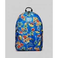 Damski plecak z nadrukiem Superdry Montana. Niebieskie plecaki damskie Superdry, bez wzorów, eleganckie. Za 299.90 zł.