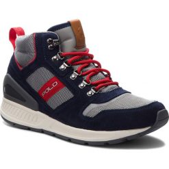 Trzewiki POLO RALPH LAUREN - Train100Mid 809712534002 Navy. Niebieskie botki męskie Polo Ralph Lauren, bez wzorów, z materiału, bez obcasa, bez zapięcia. W wyprzedaży za 429.00 zł.