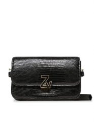 Zadig & Voltaire Torebka Zv Initiale Le Mini Embossed I LWBA02215 Czarny. Czarne listonoszki damskie Zadig & Voltaire, bez wzorów, ze skóry, bez dodatków. Za 1,829.00 zł.