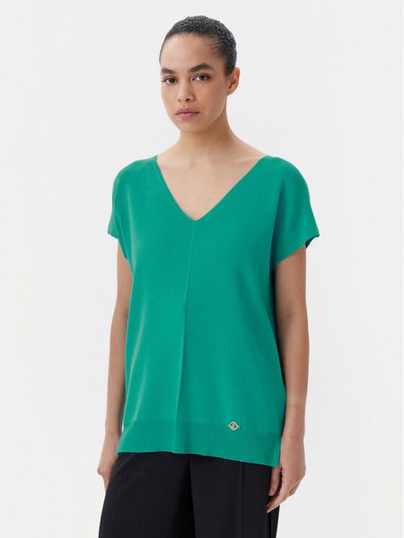 Luisa Spagnoli Sweter Caracalla 58686 Zielony Regular Fit. Zielone swetry nierozpinane damskie Luisa Spagnoli, m, bez wzorów, z wiskozy, bez kołnierzyka, bez ramiączek. Za 729.99 zł.