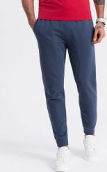 Ombre Spodnie męskie dresowe typu jogger - granatowe V4 OM-PABS-0173 XL. Spodnie sportowe męskie Ombre, m, bez wzorów, z dresówki. Za 89.99 zł.
