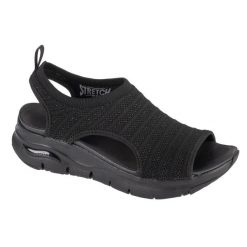 Sandały damskie, Arch Fit - Darling Days. Czarne sandały damskie Skechers, bez wzorów, bez obcasa, bez zapięcia. Za 279.99 zł.