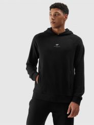 4F Bluza dresowa nierozpinana z kapturem z bawełny organicznej męska - czarna 3XL. Czarne bluzy męskie 4F, l, bez wzorów, z bawełny, z kapturem. W wyprzedaży za 139.99 zł.