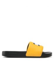Tommy Jeans Klapki Pool Slide EN0EN02063 Żółty. Żółte klapki damskie Tommy Jeans, bez wzorów, z jeansu, bez obcasa, bez zapięcia. Za 189.99 zł.