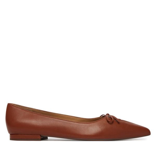 Baleriny LAUREN RALPH LAUREN. Brązowe balerinki damskie Lauren Ralph Lauren, bez wzorów, bez obcasa, bez zapięcia. Za 445.99 zł.