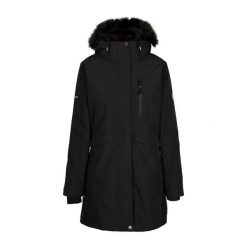 Kurtka Damska Zambel TP75. Czarne kurtki sportowe damskie Trespass, m, bez wzorów, z materiału, bez ramiączek, z kapturem, trekkingowe. Za 312.99 zł.