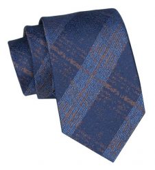 Klasyczny Krawat Męski - ALTIES - Odcienie Niebieskiego i Granatu. Niebieskie krawaty i muchy Alties, bez wzorów, z tkaniny, eleganckie. Za 49.00 zł.