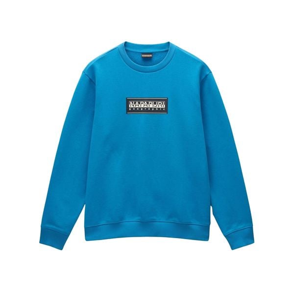 Bluza z logo z okrągłym dekoltem Napapijri B-Box. Niebieskie bluzy męskie Napapijri, m, bez wzorów, bez ramiączek, bez kaptura. W wyprzedaży za 280.00 zł.