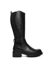Lasocki Kozaki CEO-WI16-D-466-06 Czarny. Czarne kozaki damskie Lasocki, bez wzorów, ze skóry, bez obcasa, na słupku, bez zapięcia. Za 429.99 zł.