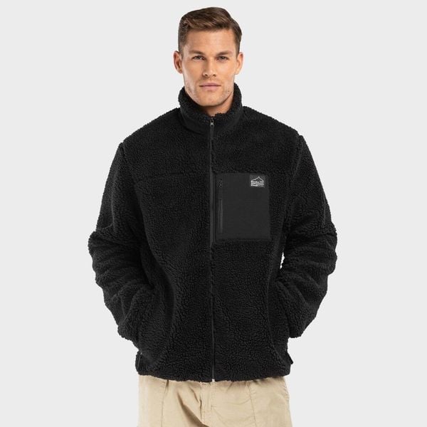 Kurtka polarowa lifestyle męska Sherpa Blackcomb. Czarne kurtki męskie SIROKO, m, bez wzorów, z polaru, bez kaptura. W wyprzedaży za 255.00 zł.