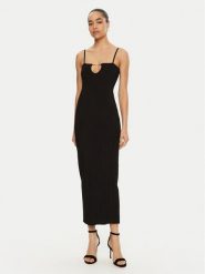 JACQUEMUS Sukienka dzianinowa 24E241KN449 Czarny Regular Fit. Czarne sukienki damskie JACQUEMUS, bez wzorów, z dzianiny, bez kołnierzyka, bez ramiączek. Za 2,559.00 zł.