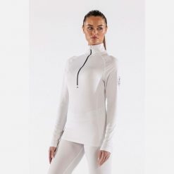 Surfanic Damska Bluza Termoaktywna Carbon Dri Koszulka z Zamkiem SWX2602-010. Białe bluzy damskie Surfanic, na zimę, bez wzorów, sportowe, bez ramiączek, bez kaptura. Za 179.99 zł.