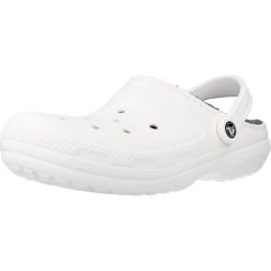 Sandały CROCS CLASSIC LINED CLOG Biały. Białe sandały damskie Crocs, bez wzorów, z gumy, bez obcasa, bez zapięcia. Za 393.00 zł.