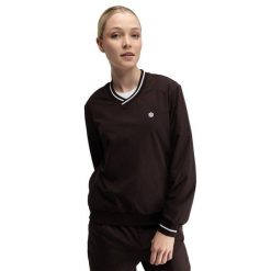Damska przeciwwiatrowa bluza golfowa Siroko Stinger-W Dark Brown. Brązowe bluzy damskie SIROKO, bez wzorów, prążkowane, klasyczne, bez ramiączek, bez kaptura. Za 211.00 zł.