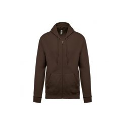 Bluza z kapturem i zamkiem błyskawicznym Kariban. Brązowe bluzy damskie KARIBAN, uniwersalny, bez wzorów, z bawełny, bez ramiączek, z kapturem. Za 195.50 zł.