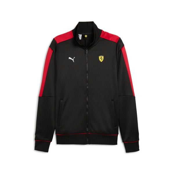 Kurtka z dresu Puma Ferrari Race MT7. Czarne kurtki męskie Puma, bez wzorów, z dresówki, bez kaptura. Za 399.99 zł.