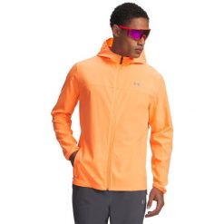 Kurtka wodoodporna Under Armour Velociti Pro Storm męska (Pomarańczowa). Brązowe kurtki męskie Under Armour, m, bez wzorów, z materiału, z kapturem. Za 472.70 zł.