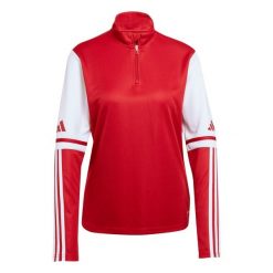Bluza damska adidas Squadra 25 treningowa. Czerwone bluzy damskie Adidas, na zimę, bez wzorów, z tkaniny, bez ramiączek, bez kaptura. Za 131.99 zł.