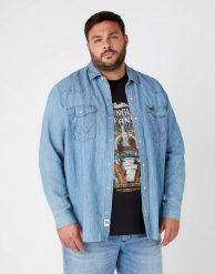WRANGLER LS WORKSHIRT MĘSKA KOSZULA JEANSOWA LIGHT HEMP W5D1BNH97 112146111. Koszule męskie Wrangler, m, bez wzorów, z jeansu, bez kołnierzyka, bez ramiączek. Za 159.99 zł.
