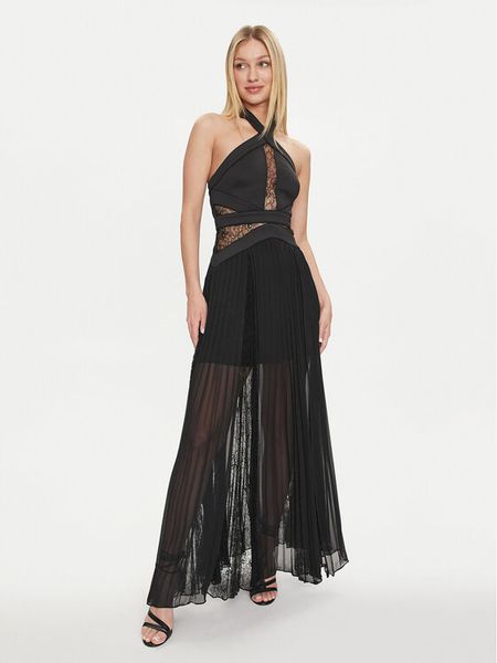 Marciano Guess Sukienka wieczorowa 4GGK67 8637Z Czarny Regular Fit. Czarne sukienki damskie Marciano Guess, z aplikacjami, z syntetyku, wizytowe, bez kołnierzyka, bez ramiączek. Za 919.99 zł.