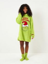 Bluza Snuddie Grinch - zielony. Zielone bluzy damskie Sinsay, l, bez wzorów, bez ramiączek, bez kaptura. W wyprzedaży za 39.99 zł.