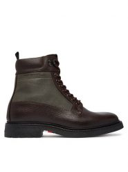 Tommy Hilfiger Trzewiki Corporate Casual Mix W Wpm Boot FM0FM05988 Brązowy ciemny. Brązowe botki męskie Tommy Hilfiger, bez wzorów, ze skóry, casualowe, bez obcasa, bez zapięcia. Za 799.99 zł.