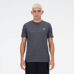 Koszulka męska New Balance MT41070BKH – szara. Szare koszulki sportowe męskie New Balance, m, bez wzorów, z bawełny, bez ramiączek, na fitness i siłownię. Za 149.99 zł.