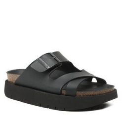 Klapki Genuins. Czarne klapki damskie Genuins, bez wzorów, bez obcasa, bez zapięcia. Za 159.99 zł.