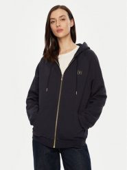 Fracomina Bluza FP24WT9001F40001 Granatowy Regular Fit. Niebieskie bluzy damskie Fracomina, xs, bez wzorów, z bawełny, bez ramiączek, bez kaptura. Za 199.99 zł.