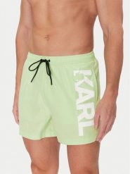 KARL LAGERFELD Szorty kąpielowe A1M46013 Zielony Regular Fit. Zielone kąpielówki męskie KARL LAGERFELD, l, bez wzorów, z syntetyku. Za 219.99 zł.