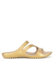 Crocs Klapki KADEE II METALLIC SANDAL W 210147-710 Złoty. Żółte klapki damskie Crocs, bez wzorów, z materiału, bez obcasa, bez zapięcia. Za 149.99 zł.