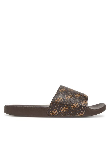 Guess Klapki FMJTOKELE19 Brązowy. Brązowe klapki męskie Guess, z aplikacjami, z syntetyku, bez zapięcia. Za 134.99 zł.