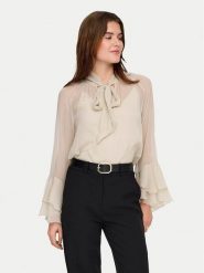 ONLY Bluzka Peninna 15367241 Beżowy Regular Fit. Brązowe bluzki damskie ONLY, l, bez wzorów, z syntetyku, bez kołnierzyka, bez ramiączek. Za 129.99 zł.