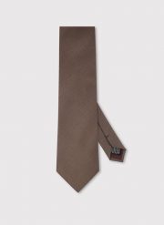 Brązowy krawat męski. Brązowe krawaty i muchy Pako Lorente, bez wzorów, z poliesteru. Za 129.99 zł.