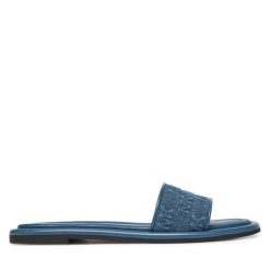 Klapki MICHAEL Michael Kors. Niebieskie klapki damskie MICHAEL Michael Kors, bez wzorów, bez obcasa, bez zapięcia. Za 299.99 zł.