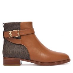 Botki MICHAEL Michael Kors. Brązowe botki damskie MICHAEL Michael Kors, bez wzorów, bez obcasa, na płaskiej podeszwie, bez zapięcia. Za 1,019.00 zł.