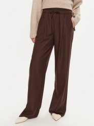 Marella Spodnie materiałowe Afona 2423136015 Brązowy Wide Leg. Brązowe spodnie materiałowe damskie Marella, bez wzorów, z materiału. Za 449.99 zł.