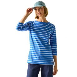T-shirt Damski W Paski Baylette II. Białe t-shirty damskie Regatta, xs, bez wzorów, z bawełny, bez kołnierzyka, bez ramiączek. Za 92.99 zł.