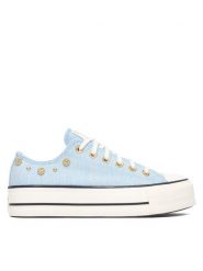 Converse Trampki Chuck Taylor All Star Heathered Glam A17596C Niebieski. Niebieskie trampki i tenisówki damskie Converse, bez wzorów, z materiału, bez zapięcia. Za 419.99 zł.