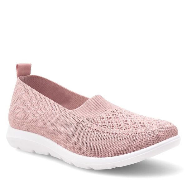 Półbuty Jenny Fairy. Czerwone półbuty damskie Jenny Fairy, bez wzorów, bez obcasa, na płaskiej podeszwie, bez zapięcia. Za 59.99 zł.